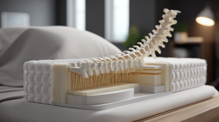 ustawienie kręgosłupa względem materaca